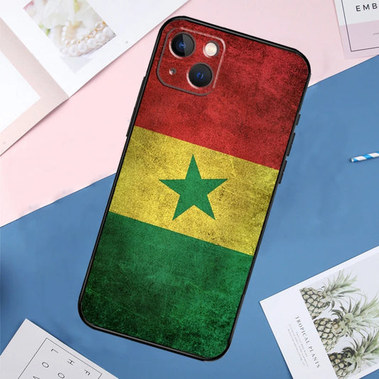 Senegal Flag Football Phone Case For iPhone Soft Cover Capa