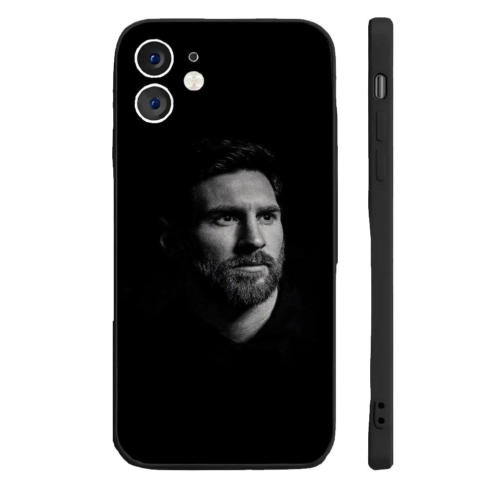 Football Player M-Messi Phone Case Silicone Soft For IPhone 16 15 14 13 12 11 Plus Pro Max Plus