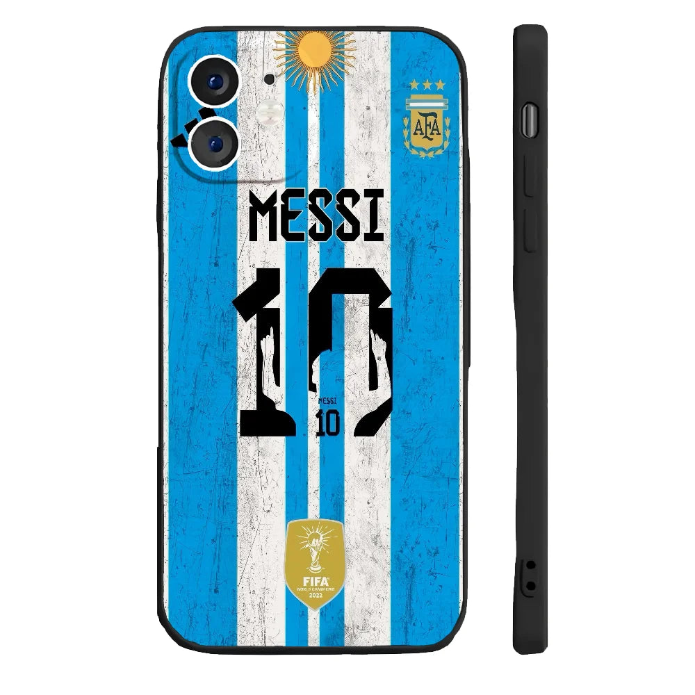 Football Player M-Messi Phone Case Silicone Soft For IPhone 16 15 14 13 12 11 Plus Pro Max Plus