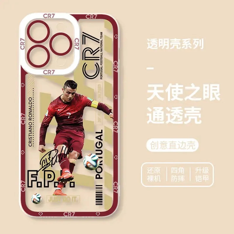 Ronaldo Portugal Shoot Phone Case For iPhone Transparent Cover