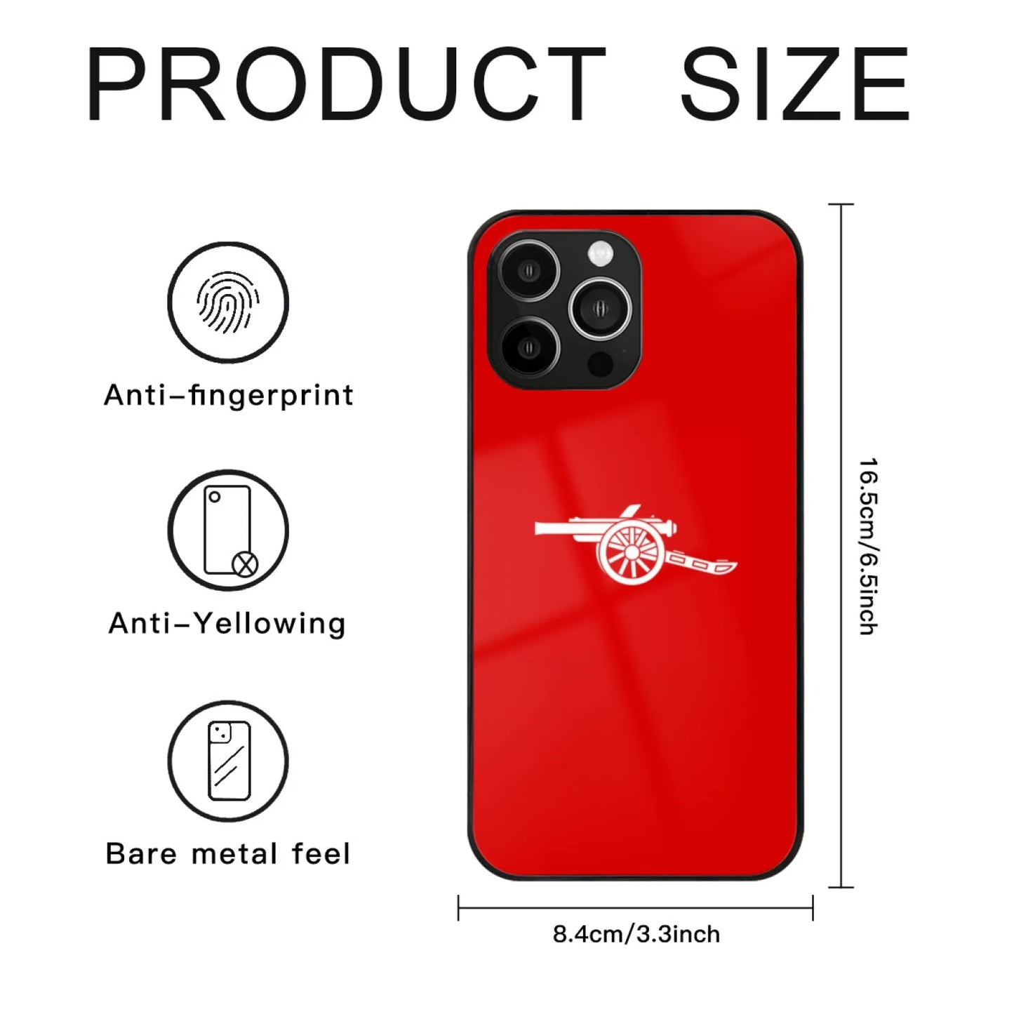 Arsenal Classic Logo Tempered Glass Case For iPhone