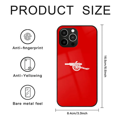 Arsenal Classic Logo Tempered Glass Case For iPhone