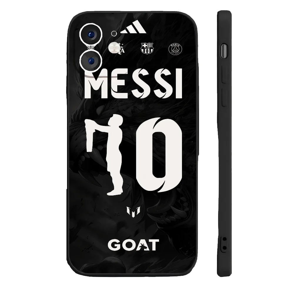 Football Player M-Messi Phone Case Silicone Soft For IPhone 16 15 14 13 12 11 Plus Pro Max Plus