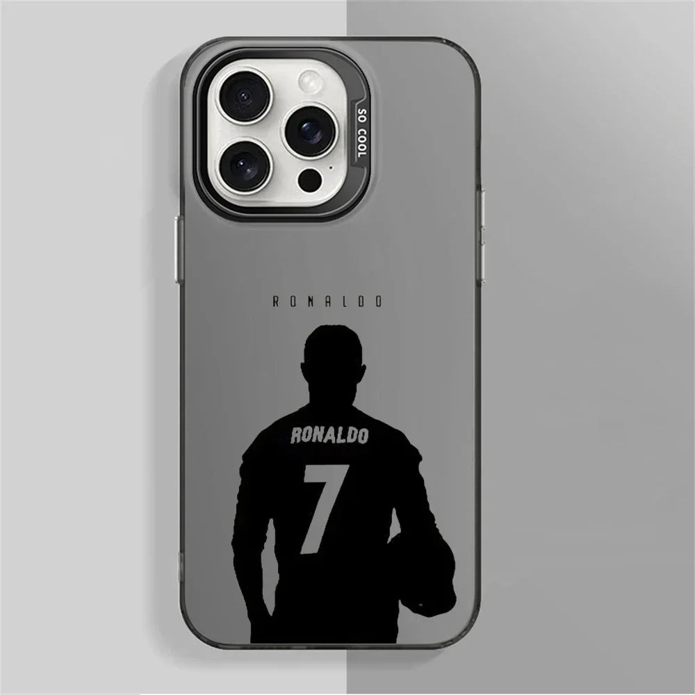 Cristiano Ronaldo Shockproof Black Case for iPhone Impact-Resistant Hard CR7 Cover