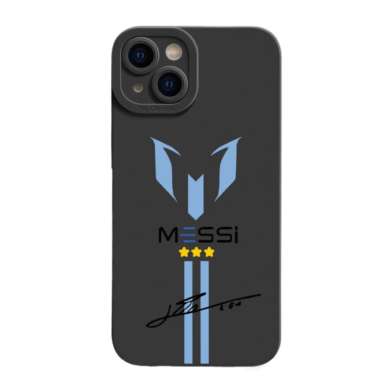 Messi ARG Football Phone Case For iPhone Matte Shockproof Soft Silicone Cover