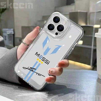 Messi Football Transparent Phone Case For iPhone Shockproof Soft Cover