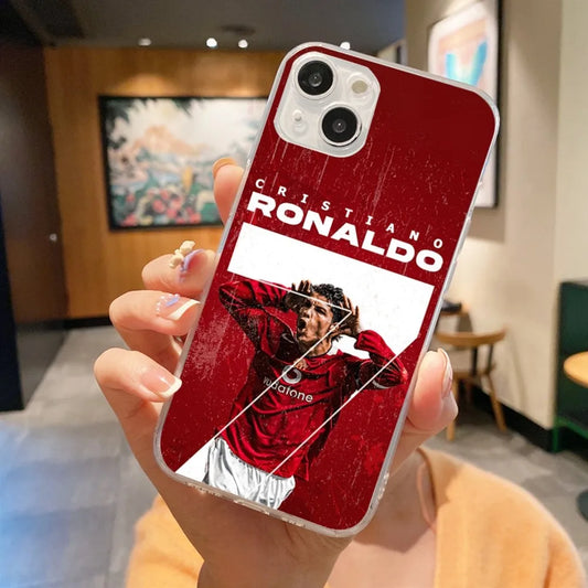 Cristiano Ronaldo for Red Devils Retro Phone Case For iPhone Transparent Cover