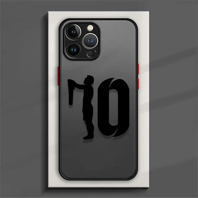 Messi Iconic Shirt Holding For Barcelona Phone Case For iPhone Messis 10 Transparent Back Cover