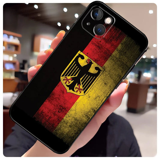 Germany Flag Emblem Football Case For iPhone Gradient Back Cover